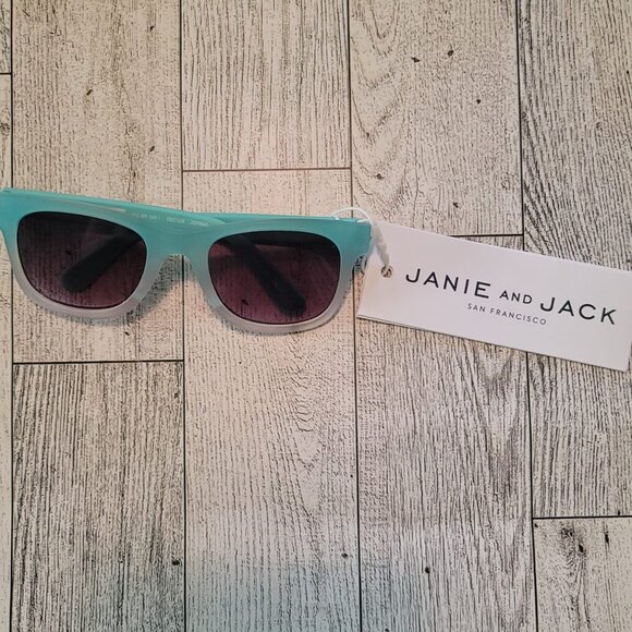 Janie and Jack Blue and Matte Clear Ombre Kids Sunglasses - Picture 1 of 2